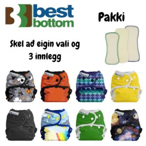 Best bottom - Tilboðspakki, 1 stk skel og 3 innlegg
